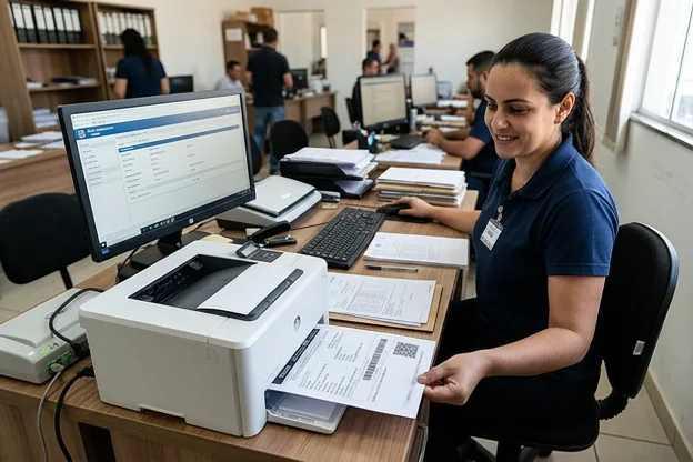 Processo de impressão do CRLV-e em Marília, com implementação de tecnologias.